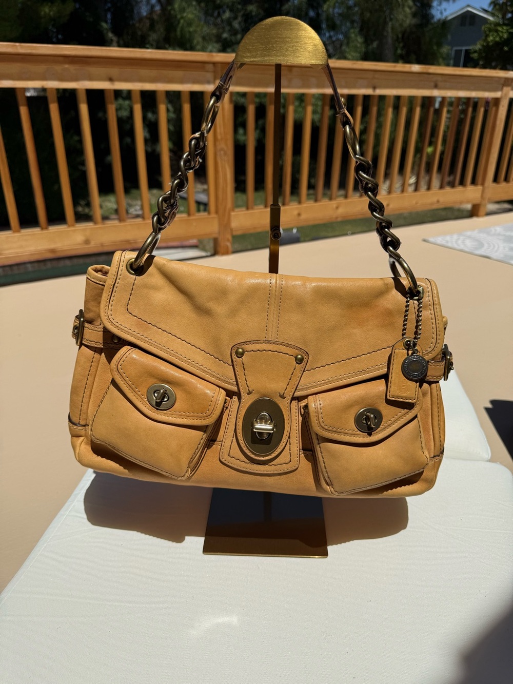 Coach Leigh 11128 Legacy Turnlock Leather Camel 65th Anniversary $$ increase OTW